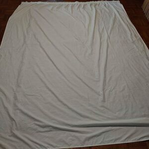 🙂White Twin Size Flat sheet with Pretty Eyelet Trim Accent